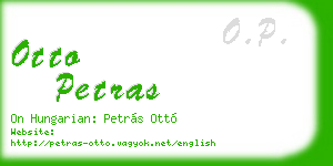 otto petras business card