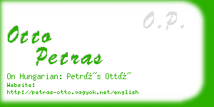 otto petras business card